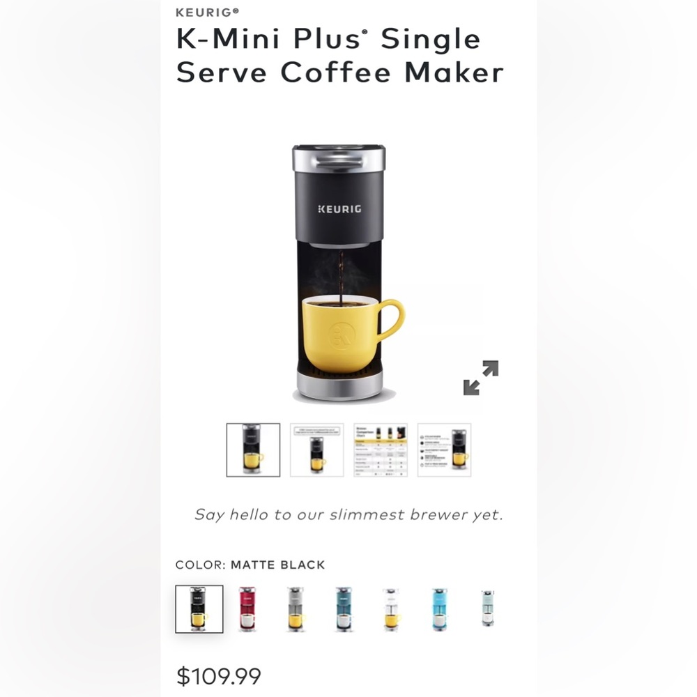 Keurig K-Mini Plus coffee maker (never used)